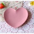 Haonai FDA,LFGB approved 8 inch heart shaped ceramic dessert plate ceramic cake plate snack plate